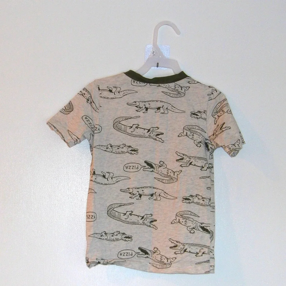 Carters Kids Graphic Tee Alligator Pizza Print Short Sleeve Top Sz‎ 4/5/ #5138